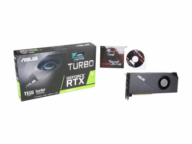 【中古】 RTX2080TI_後方熱排気ファンモデル ASUS NVIDIA GeForce RTX 2080 搭載 デュアルファンモデル 11GB TURBO-RTX2080TI-11G