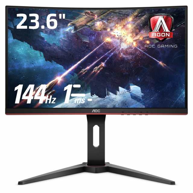 【中古】 23.6インチ AOC ゲーミング モニター C24G1/11 (23.6インチ/144Hz/1ms/VA 曲面パネル/HDMI×2 DP×1)