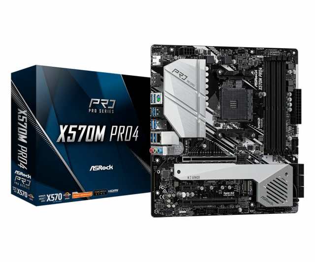 【中古】 ASRock マザーボード X570 M Pro4 AMD Ryzen 5000 シリーズ CPU ( Soket AM4 ) 対応 X570 Micro ATX マザーボード 【国内品】