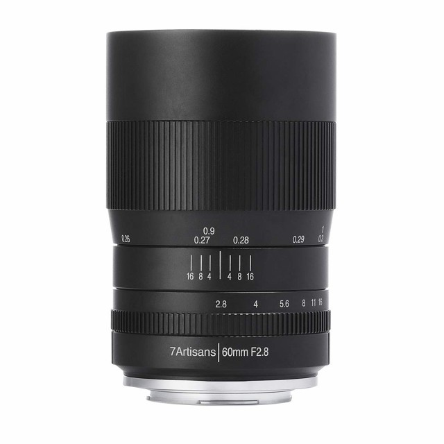 【中古】 フジフイルムX_ブラック 七工匠 7Artisans 60mm F2.8 Macro Xマウント 富士フイルムX レンズ