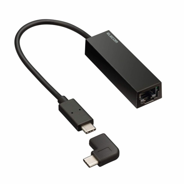 【中古】 ブラック_【 USB-C 】 USB3.1 L字コネクタ エレコム 有線LANアダプター USB-C ギガ 対応 USB3.1 Type-C L字コネクタ付 ブラック