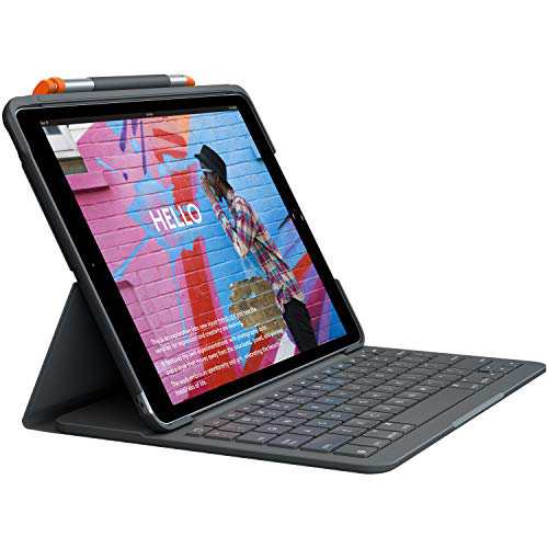 【中古】 ロジクール iPad 10.2 インチ 対応 第9世代 第8世代 第7世代 キーボード iK1055BK グラファイト SLIM FOLIO 薄型 Bluetooth キ