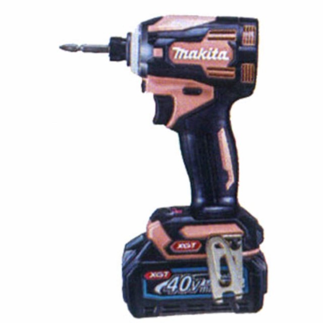 【中古】 マキタ(Makita) 電動インパクトドライバー（フレッシュ・カッパー） 40Vmax2.5Ah バッテリ2本・充電器・ケース付 TD001GDXFC