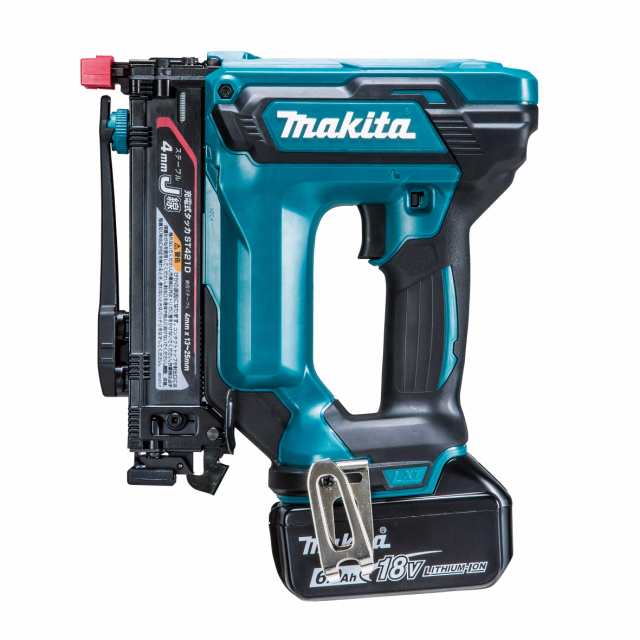 【中古】 バッテリ・充電器・ケース付 マキタ(makita) 充電式タッカ 18V6Ah バッテリ・充電器・ケース付 ST421DRG