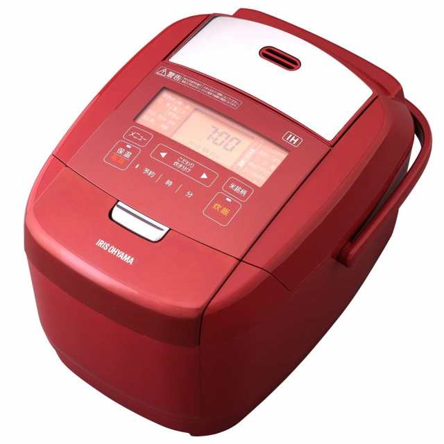 【中古】 アイリスオーヤマ 炊飯器 IH式 5.5合 メタリックレッド 銘柄炊き分け機能 極厚火釜 蒸しプレート付き 玄米 赤 デザイン RC-IH50-Rの通販は