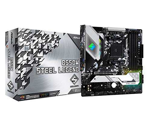 【中古】 Micro ATX_B550M Steel Legend_単品 ASRock AMD Ryzen 5000シリーズ (Soket AM4)対応 B550チップセット搭載 Micro ATX マザーボ