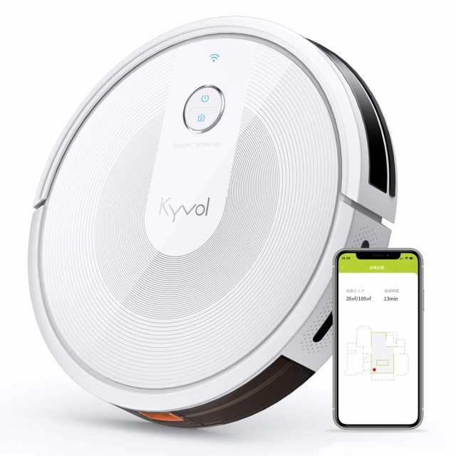 【中古】 ホワイト Kyvol E30 ロボット掃除機 2800Pa 強力吸引 弓形働く マッピング機能 150分間連続稼働 超薄型静音設計 小型ロボット掃除機 衝突防止 境界線テープ 自動充電 落下防止 Alexa Wi-Fi対応 掃除ロボット ホワイト 325*324*70mmの通販は
