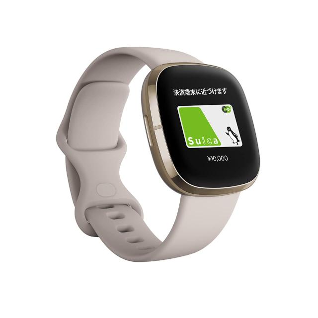 【中古】 White/Soft Gold_単品 【Suica対応】Fitbit Sense スマートウォッチ ルナホワイト/ソフトゴールド [6日間以上のバッテリーライフ/Alexa搭載/GPS搭載]の通販は 22,445円