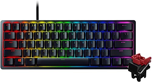 【中古】 ブラック_リニア / 英語配列 Razer Huntsman Mini 小型 ゲーミングキーボード - Linear Optical Switch 英語 US配列 60%レイア