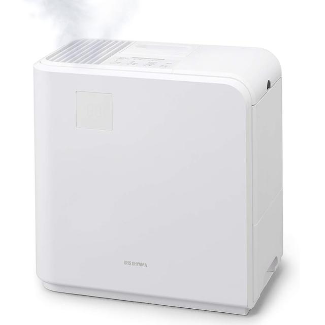 【中古】 ホワイト_1) 加湿量500ml アイリスオーヤマ 加湿器 大容量 スチーム式(加熱式) 気化式 ハイブリット式 加湿量 500ml タンク容量 5L 14畳 10時間連続加湿 卓上 デスク用 加湿表示あり HVH-500R1-W ホワイトの通販は