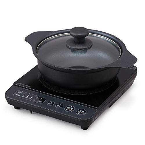 【中古】 アイリスオーヤマ IHコンロ 1口 IHクッキングヒーター 卓上 鍋セット 1000W ブラック IHKP-T3820-Bの通販は