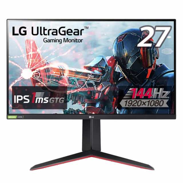 【中古】 LG フレームレス ゲーミングモニター UltraGear 27GN650-B 27インチ/フルHD/IPS/144Hz/1ms(GtoG)/G-SYNC Compatible，FreeSync