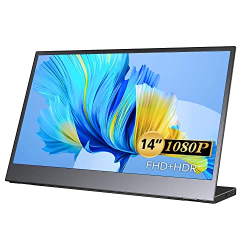 【中古】 MISEDI モバイルモニター モバイルディスプレイ 14インチ 小型 薄型 軽量 折りたたみスタンド付き VESA規格 広視野角/ウルトラスリムベゼル/フルHD USB Type-C/mini HD PS4/XBOX/Switch/PC/Macなど対応の通販は