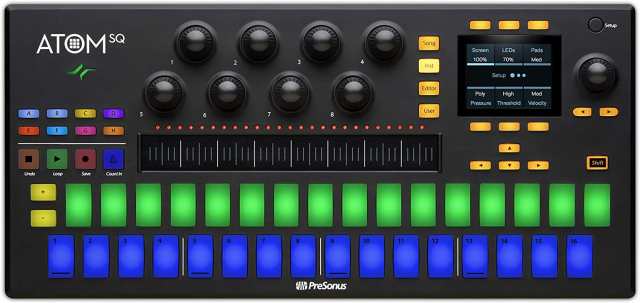 【中古】 PreSonus ATOM SQ ハイブリッド・コントローラー ベロシティセンシティブ/プレッシャーセンシティブRGB LED 32パッド Ableton L