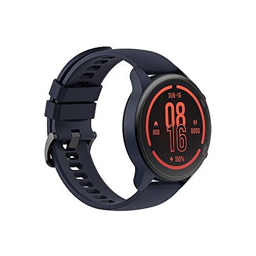 【中古】 ネイビーブルー 【日本品】Xiaomi Mi Watch スマートウォッチ 1.39インチディスプレイ 血中酸素レベル測定 16日間バッテリー持