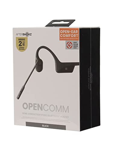 【中古】 Aftershokz アフターショックス OpenComm(ブラック) 骨伝導ヘッドセット AFT-EP-000028