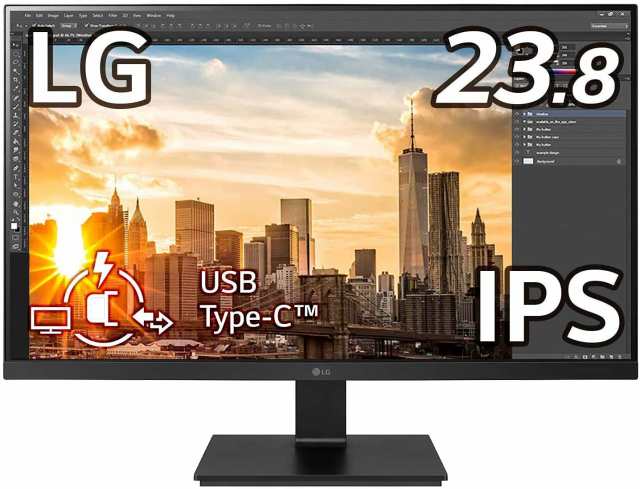 【中古】 LG フレームレス モニター ディスプレイ 24BL650C-BAJP 23.8インチ/フルHD/IPS 非光沢/USB Type-C，HDMI，DP/ピボット，高さ調