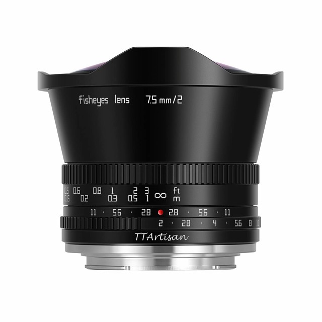 【中古】 富士フイルムX_ブラック TTArtisan 7.5mm f/2 C Fisheye Xマウント 富士フイルムX ブラック レンズ 銘匠光学