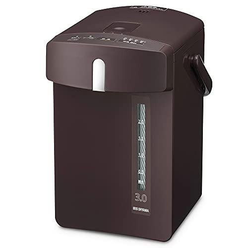 【中古】 カシスレッド(旧品)_3L アイリスオーヤマ 電気ポット ポット マイコン式 3リットル 保温温度調整 安全ロック機能 カルキ抜き機能 IAHD-130-T カカオブラウン 節電対策の通販は