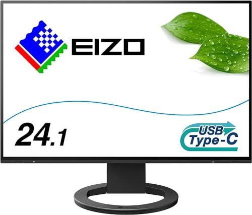 【中古】 ブラック EIZO FlexScan EV2485-BK (24.1型/1920×1200/フレームレスモニター/アンチグレアIPS/疲れ目軽減/ブラック)