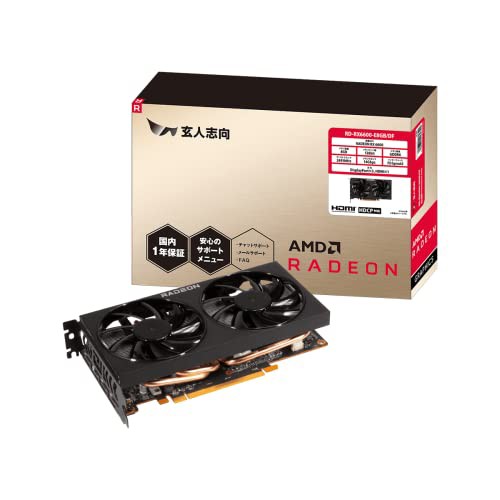 【中古】 玄人志向 グラフィックボード AMD Radeon RX6600 GDDR6 8GB 搭載モデル 【国内品】 RD-RX6600-E8GB/DF