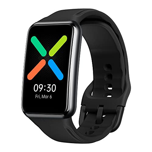 【中古】 ブラック_Free OPPO Watch Free ブラック 1.64インチ大型有機EL 5ATM 防水 睡眠モニタリング 血中酸素レベル継続測定 100種類の