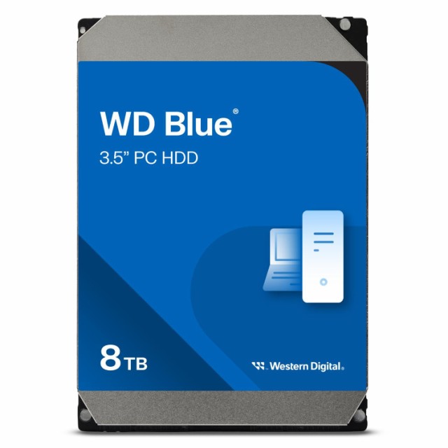 【中古】 Western Digital 8TB WD ブルー PC ハードドライブ HDD - 5640 RPM SATA 6 Gb/s 128 MB キャッシュ 3.5インチ - WD80EAZZ