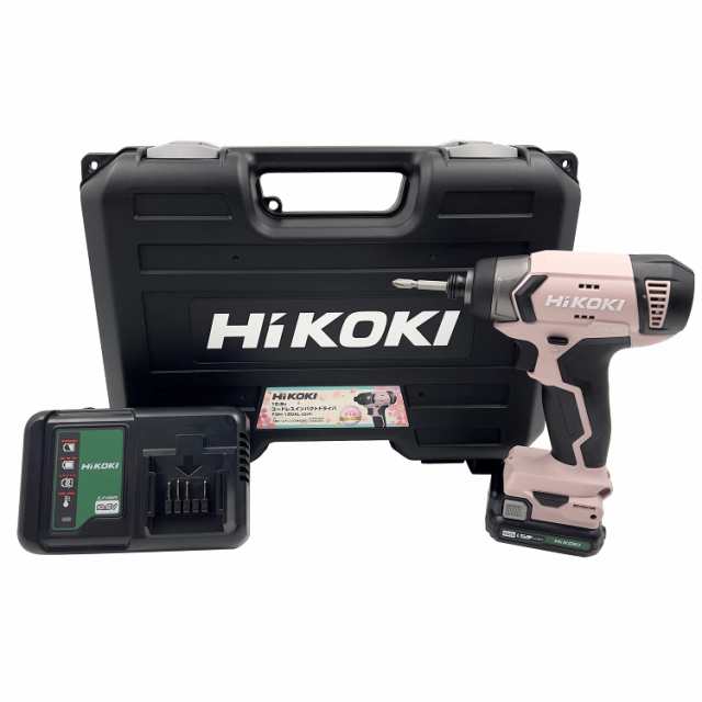 【中古】 HiKOKI(ハイコーキ) 10.8V コードレスインパクトドライバ 台数限定生産 さくらカラー 1.5Ah バッテリ1本・充電器・ケース付 FWH