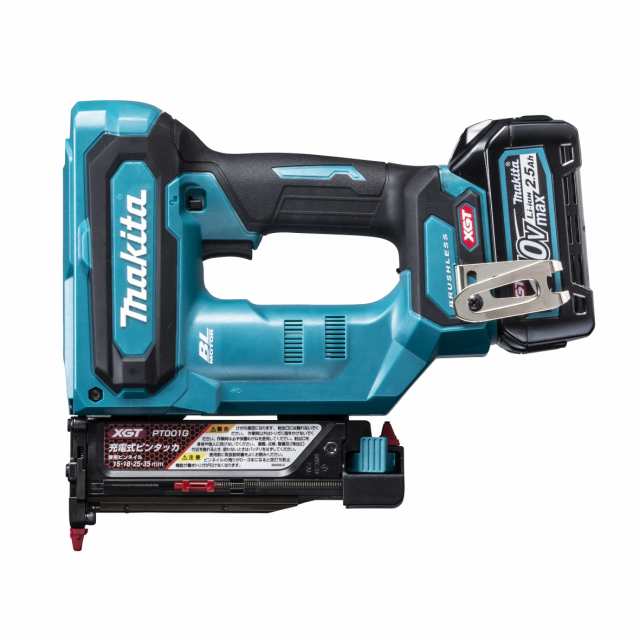 【中古】 マキタ(Makita) 充電式ピンタッカ 40Vmax2.5Ah バッテリ2本・充電器・ケース付 PT001GRDX