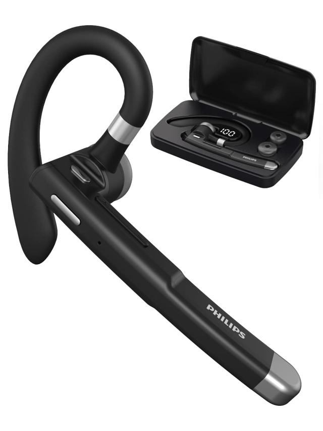 【中古】 Philips(フィリップス) 【Bluetooth 5.1 瞬時接続 耳掛け式 ハンズフリー通話 自動ペアリング 2台同時接続可能】 Bluetooth ヘッドセット 片耳 左右耳兼用 ワイヤレスヘッドセット 在宅勤務/テレワーク/オンライン会議/ビジネスチャット/zoom会議/Siri適用 iPhone/Anの通販は 10,630円