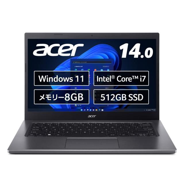 【中古】 i7 8GBメモリ_Officeなし Acer ノートパソコン Aspire 5 A514-55-N78Y Windows 11 Home Intel Core i7 8GB 512GB SSD 14インチ フルHD IPS非光沢パネル デュアルファンシステム Wi-Fi 6E対応 スチールグレイ