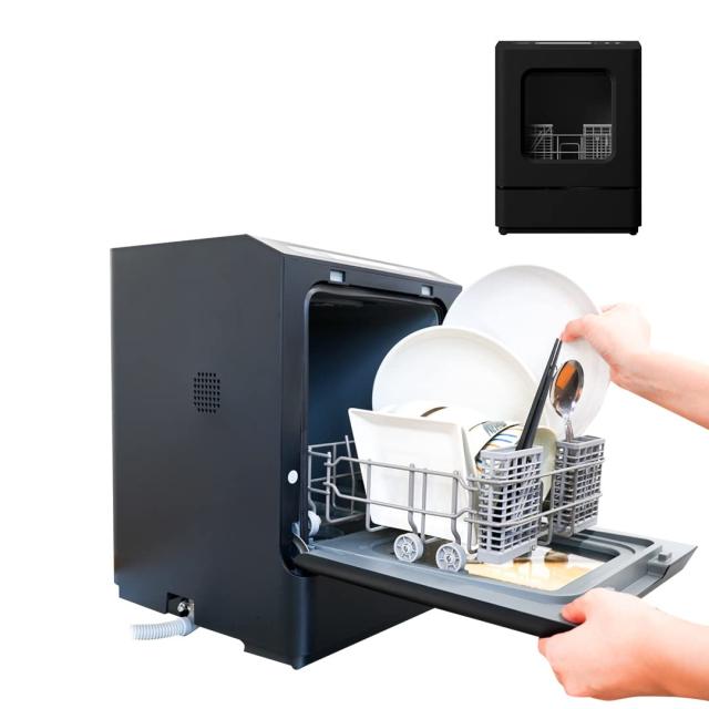 中古】 マットブラック THANKO 超小型の食器洗い乾燥機 1〜2人用