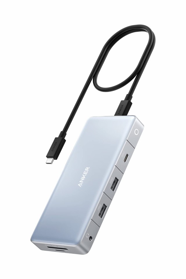 【中古】 Anker 575 USB-C ハブ (12-in-1， Dual HDMI， DP) 100W USB PD対応 3画面出力 4K HDMIポート ディスプレイポート 着脱式ケーブ