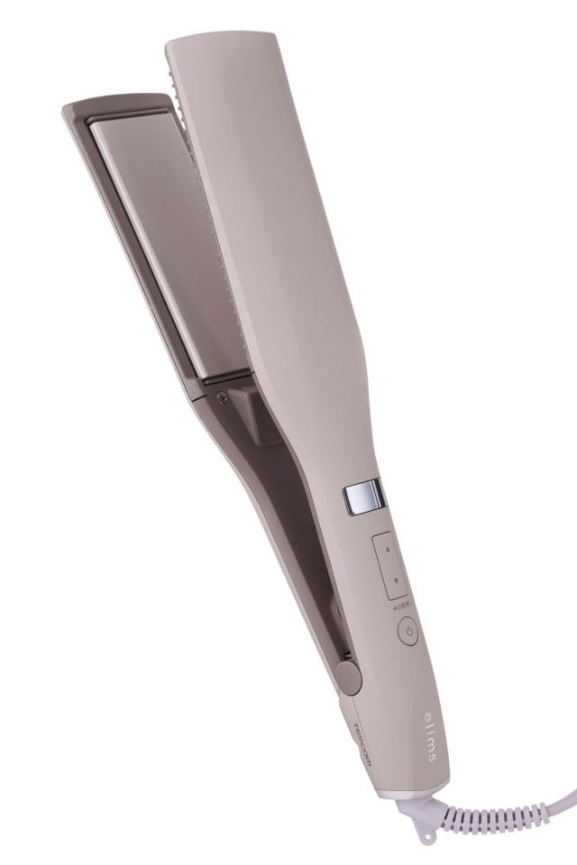 【中古】 テスコム ヘアアイロン ストレートアイロン プロテクトイオン ワイドプレート 40mm 80〜200℃ 海外対応 温度調整/ロック/メモリー 自動OFF ラク抜きプラグ elims est サンドベージュ TS750A-C