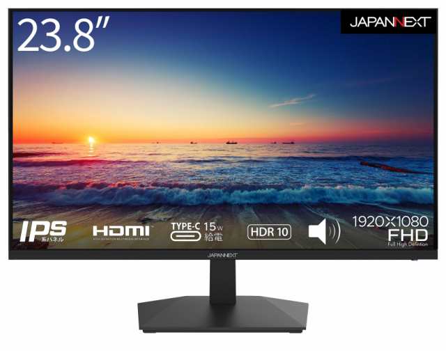 【中古】 JAPANNEXT 23.8インチ IPSパネル搭載 フルHD液晶モニター HDMI USB-C(15W給電) ブラック JN-IPS238FHDR-C