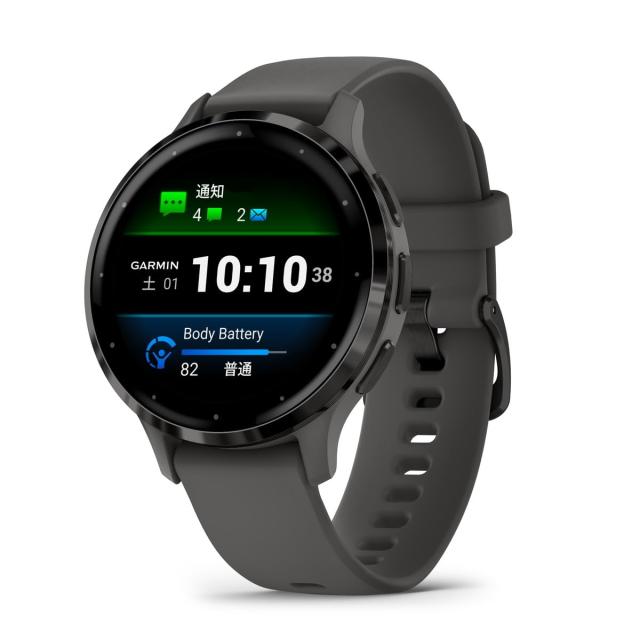 【中古】 Venu3S(Sサイズ)_Black Sesame / Slate ガーミン(GARMIN) Venu 3S Black Sesame/Slate AMOLEDディスプレイ搭載 美麗液晶スマートウォッチ Suica対応/心拍センサー/ストレスレベル・睡眠時間測定/iOS・アンドロイド対応 / 10日間のバッテリー持続時間 / 高性能GPS内蔵
