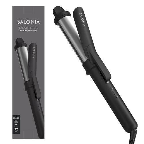 【中古】 通常品 SALONIA サロニア スムースシャイン カールヘアアイロン 32mm 【ブラック】 耐熱ポーチ付 コテ SAL23106BK