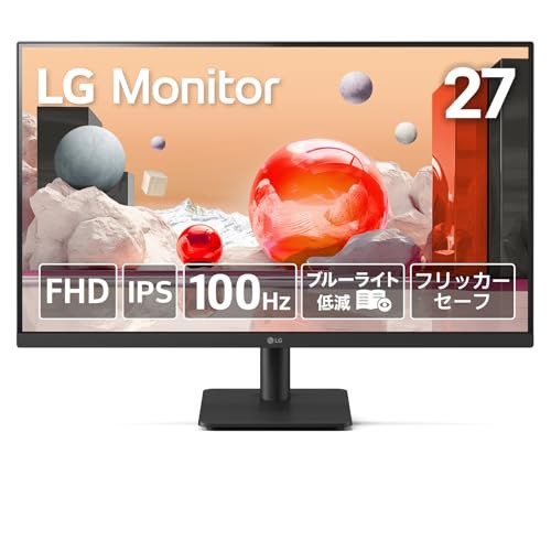 【中古】 LG モニター 27MS500-B 27インチ /アンチグレア/IPS/1920×1080/100Hz/5ms（GTG）/ブルーライト低減･フリッカーセーフ機能/DAS