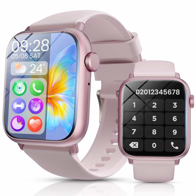 【中古】 ピンク スマートウォッチ レディース iPhone アンドロイド対応【2024新登場 Bluetooth通話 音楽再生 遠隔カメラ】活動量計 天気予報 24時間睡眠トラッカ 万歩計 消費カロリー記録 女性生理周期管理 ダイエット スマートウォッチ 7日間待機 200+文字盤 日本語対応 超の通販は