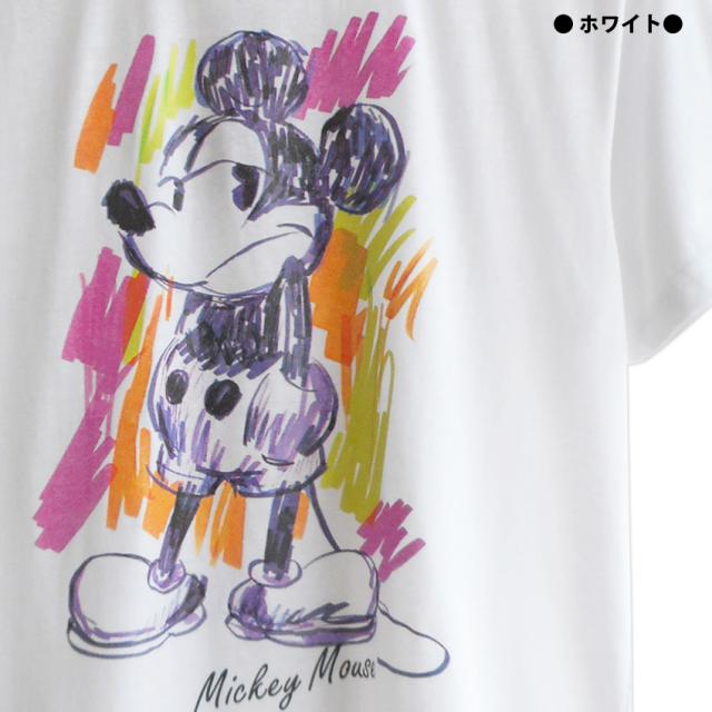 【モノクロアートTシャツ】ミッキー　横顔Tシャツ　アート 現代アーティストが表現するモノクロのミッキーマウスが登場