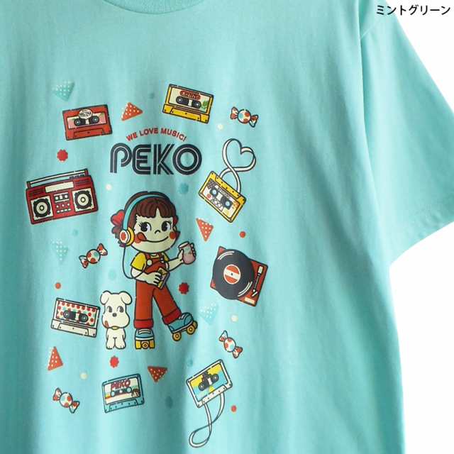 送料無料 ペコちゃん Ｔシャツ メンズ 不二家 ミルキー カセットテープ