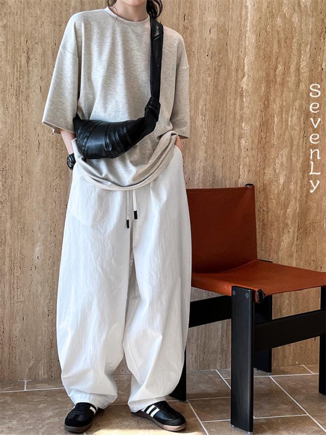 韓国の人気爆発 ゆったりする 紐抜き 個性 アウトドア 2024春 スラックス カップル 大根ズボン ワークパンツ ワイドパンツ カジュアルパンツ 簡約の通販は 5,058円