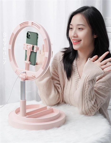 新色が安い LEDリングライト 撮影用 着地 三脚 メデイア インターネット授業 生放送 自撮り ビデオ 3色10段階調整 携帯電話の直播補光灯 折り畳み 伸縮一体形 美顔灯の通販は 6,378円