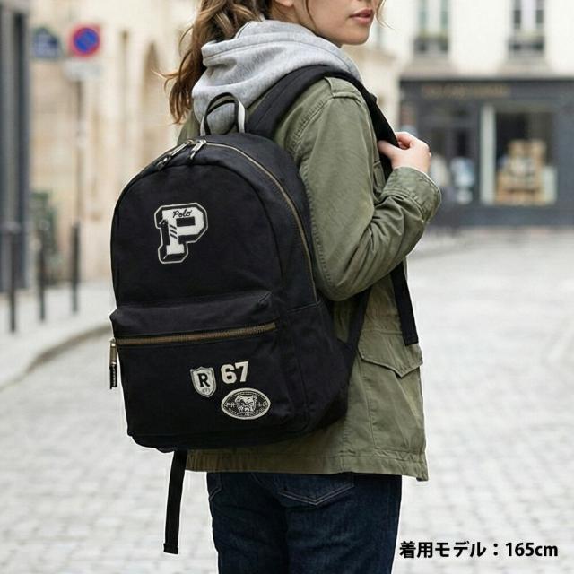 ポロ ラルフローレン レターパッチ リュック レディース メンズ 男女兼用 9AR159 POLO RALPH LAUREN ラルフ バッグ 大容量 バックパック ブラック ピンク Polo リュックサック お出かけ 旅行 通学 通勤 B4収納可 プレゼント ギフト クリスマス_7