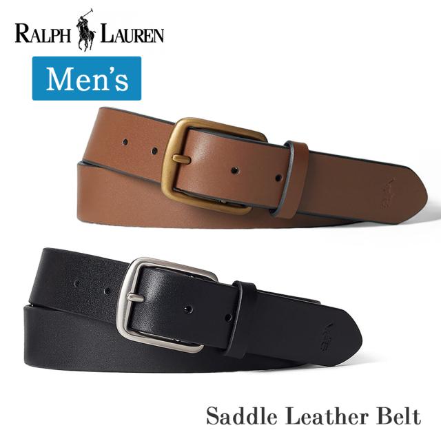 ポロ ラルフローレン メンズ レザー サドル ベルト 405913732 ラルフ 男性 黒 茶 ブラック ブラウン 革 本革 レザーベルト ギフト