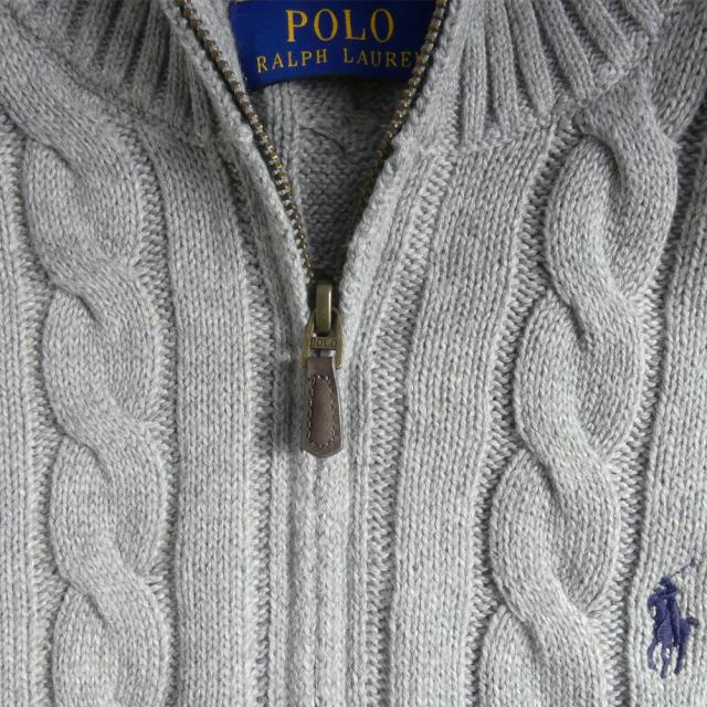 ポロ ラルフローレン メンズ コットン ケーブル ニット ハーフジップ