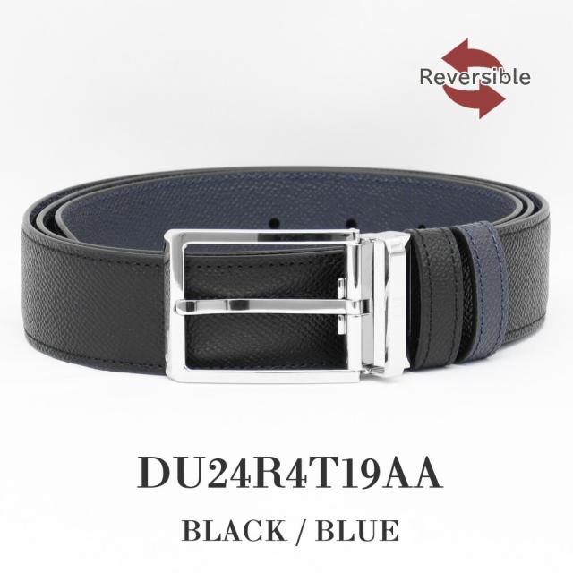ダンヒル リバーシブル ベルト DU24R4T19AA dunhill メンズ 男性 ブランド イタリア製 革 レザー 本革 3.5cm 35mm ブラック 黒 青 紺 ギフト プレゼント クリスマス 成人式