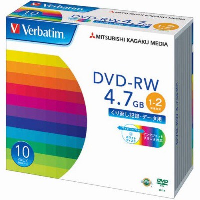 バーベイタム データ用ＤＶＤ−ＲＷ４．７ＧＢ１−２倍 １０枚（１枚入×１０） ＩＪＰ対応 DHW47NP10V1