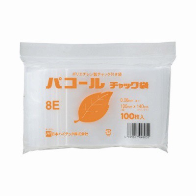 日本ハイテック チャック付ポリ袋 Ｂ７厚口 幅１００×チャック下