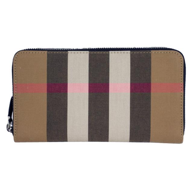バーバリー 財布 メンズ レディース BURBERRY ラウンドファスナー長財布 キャンバス チェック マルチカラー 80845601の通販は 38,870円